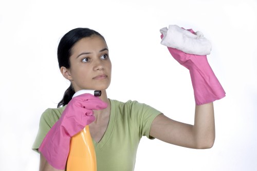 Upholstery stain removal in a living room setting